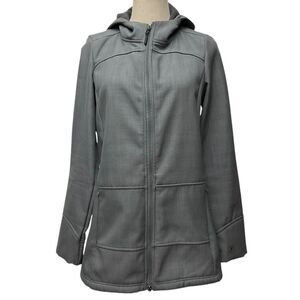 Zusa Women's Full Zip Hooded Ski‎ Jacket Size M Gray Waterproof Travel Outdoor